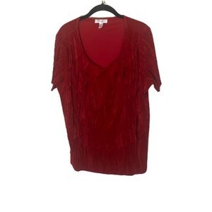 Dressbarn Red Short Sleeve Blouse 2X